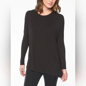 Athleta Cloudlight Relaxed/OVERSIZED Asymetrical Long Sleeve Shirt - charcoal
